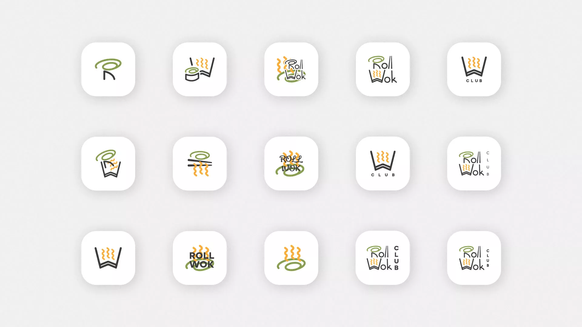 Разработка иконки приложения суши-бара «Roll Wok Club» в Кстово